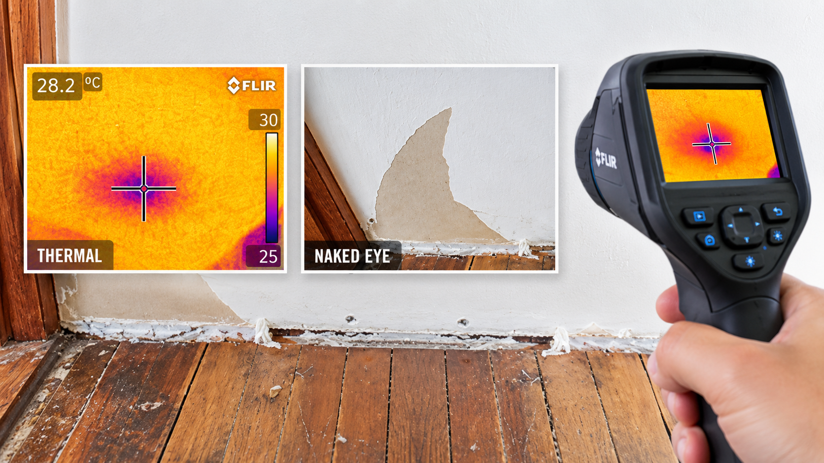 Thermal imaging equipment used to investigate hidden property defects